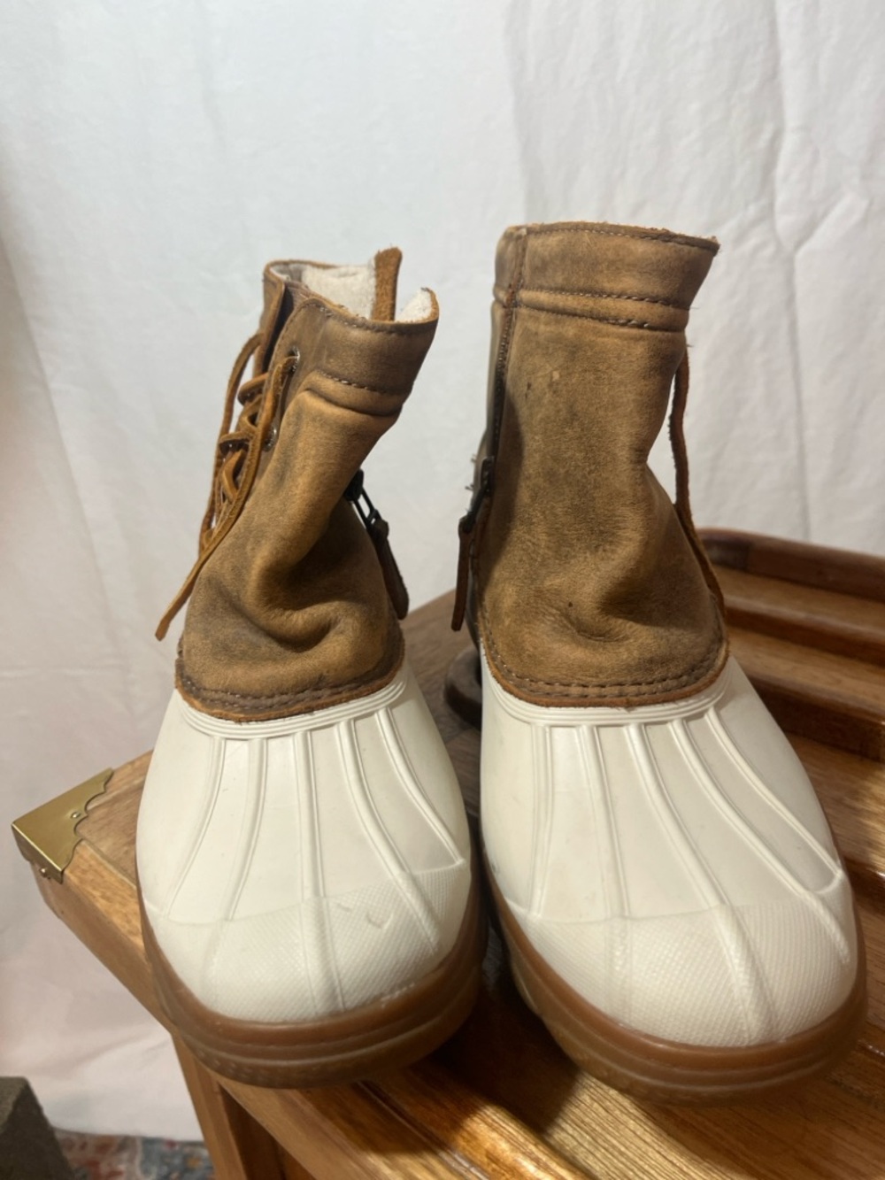 Two-Tone Duck Boots in Tan and Cream womens sperry size 8 - Picture 10 of 14
